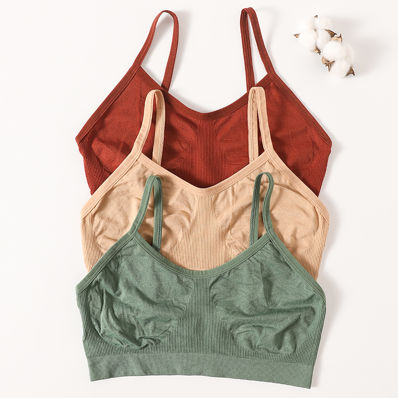 Wirefree Bra Comfort - Women's Ribbed Seamless Bra Wirefree Bralette