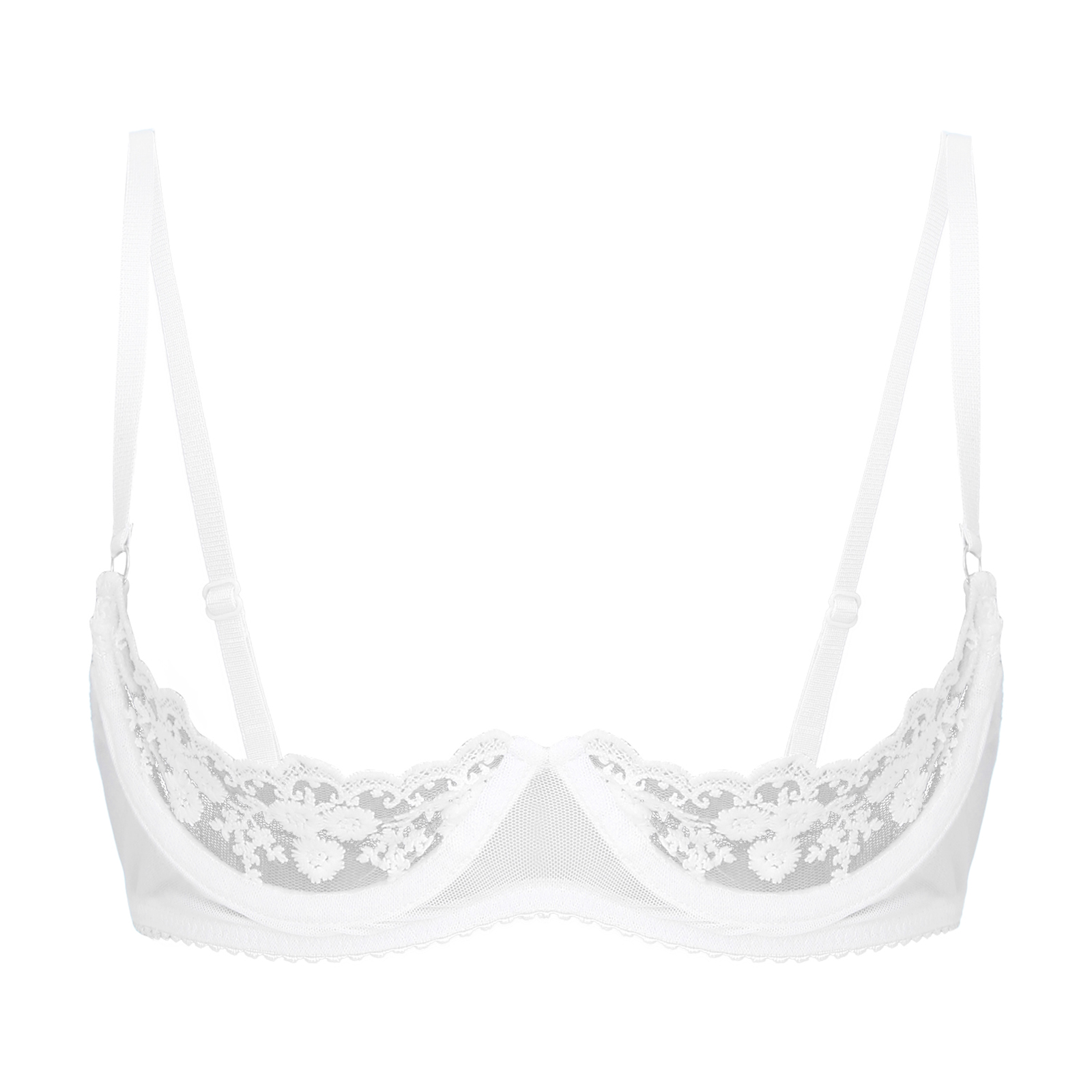 Sheer Bra Lace - Women Sexy Half Cup Bras Open