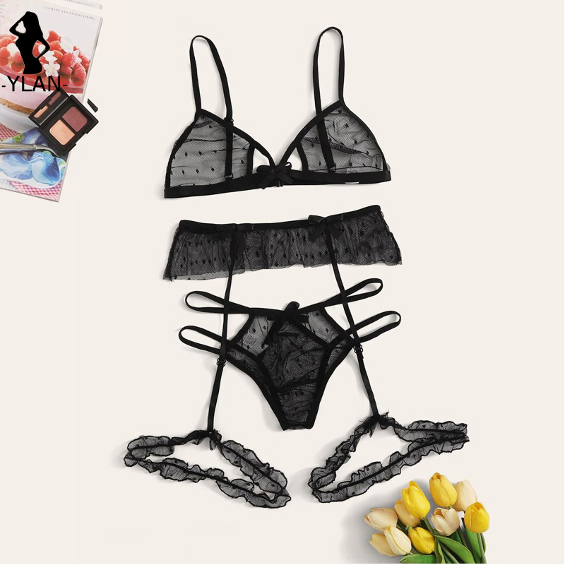 Bra set Women Sexy Mesh Linger - مراجعة Lace Bralette Set وسعره