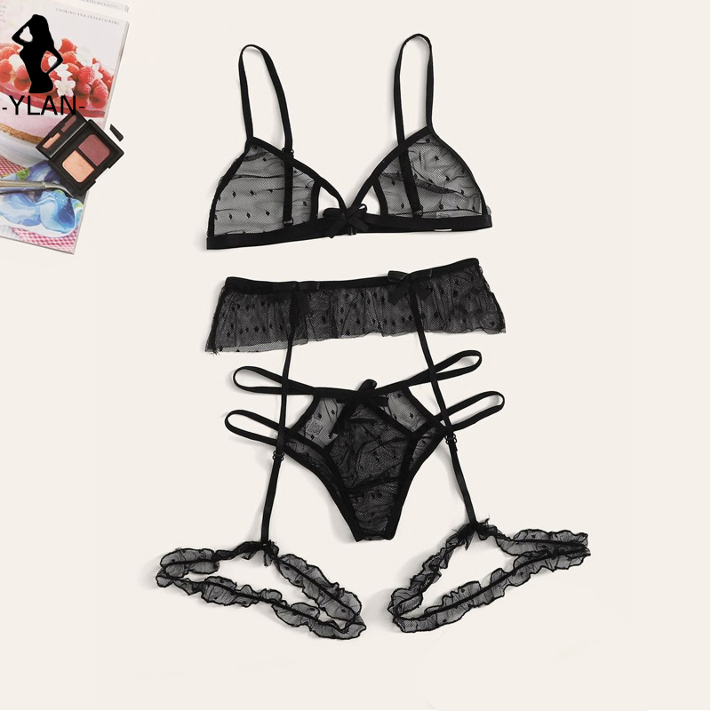 Bra set Women Sexy Mesh Linger - مراجعة Lace Bralette Set وسعره