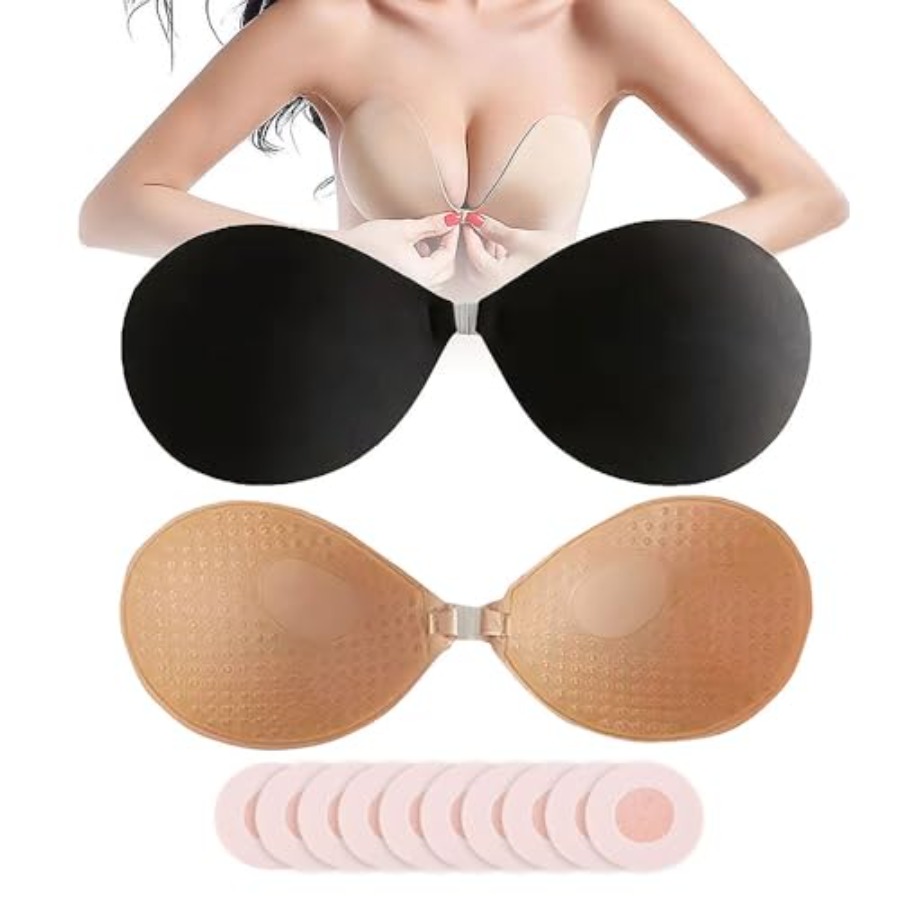 Hasimor 2 PCS Strapless Adhesi - مراجعة Push Up Bra Silicone وسعره