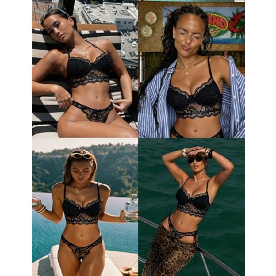 Lingerie for Women Lace Strapp - مراجعة Lace Bralette Set وسعره