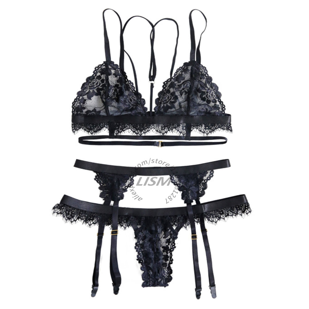 LISM Black Eyelash Lace Linger - مراجعة Lace Bralette Set وسعره