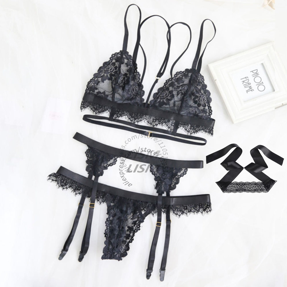 LISM Black Eyelash Lace Linger - مراجعة Lace Bralette Set وسعره