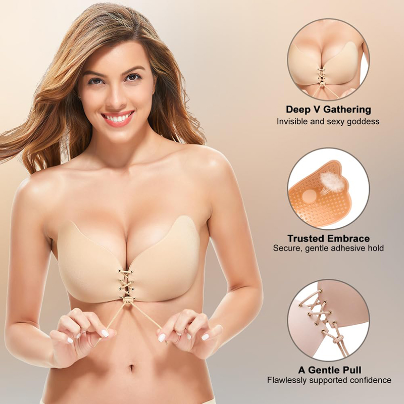 1/2 Pairs Women Summer Backles - مراجعة Backless Bra Sticky وسعره