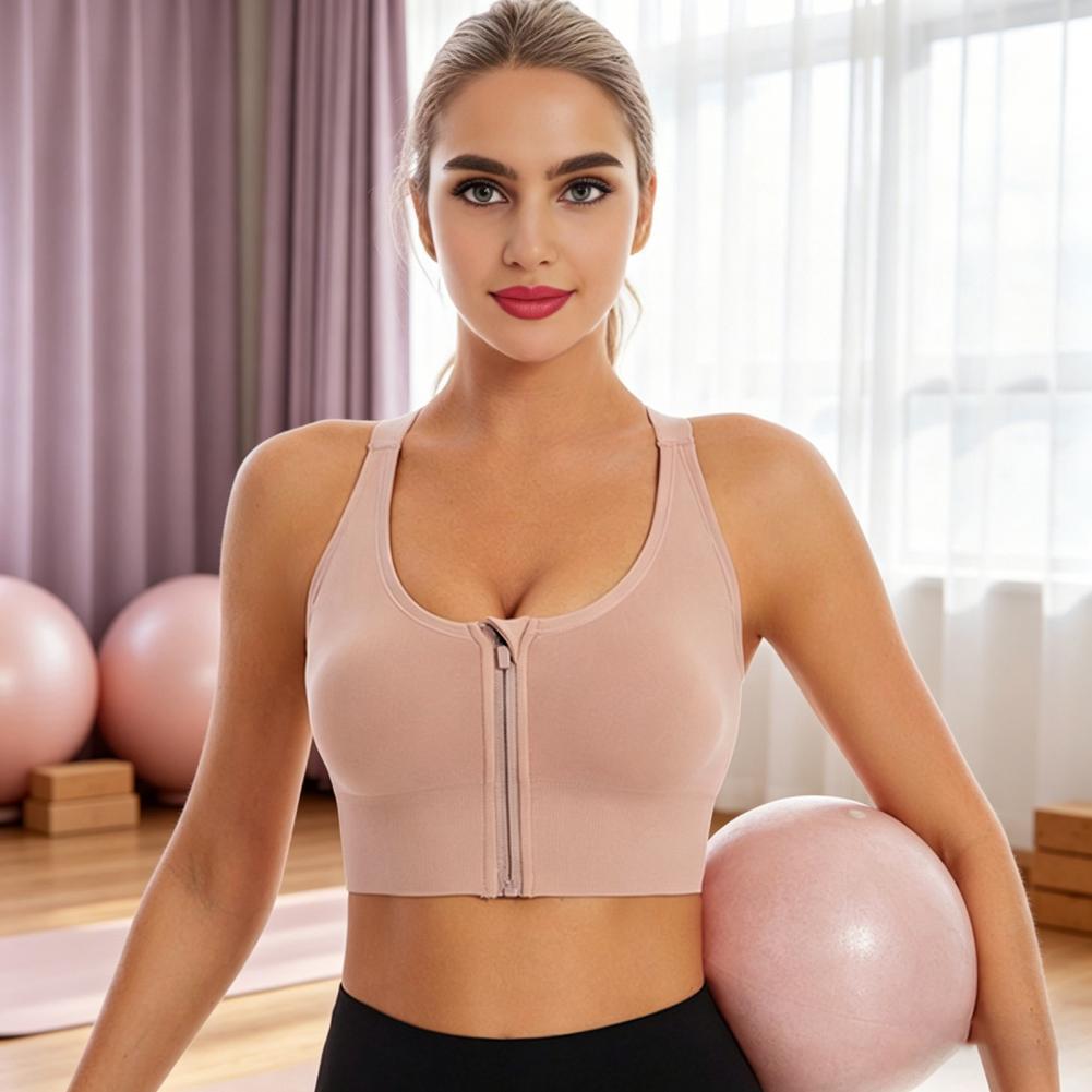 Zip Front Wireless Sports Bra  - مراجعة Sports Bra Racerback وسعره