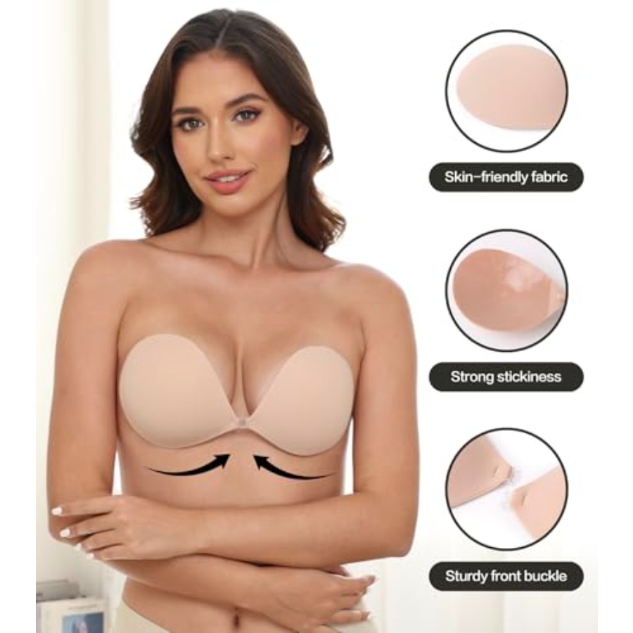 MITALOO Adhesive Bra Invisible - مراجعة Backless Bra Sticky وسعره