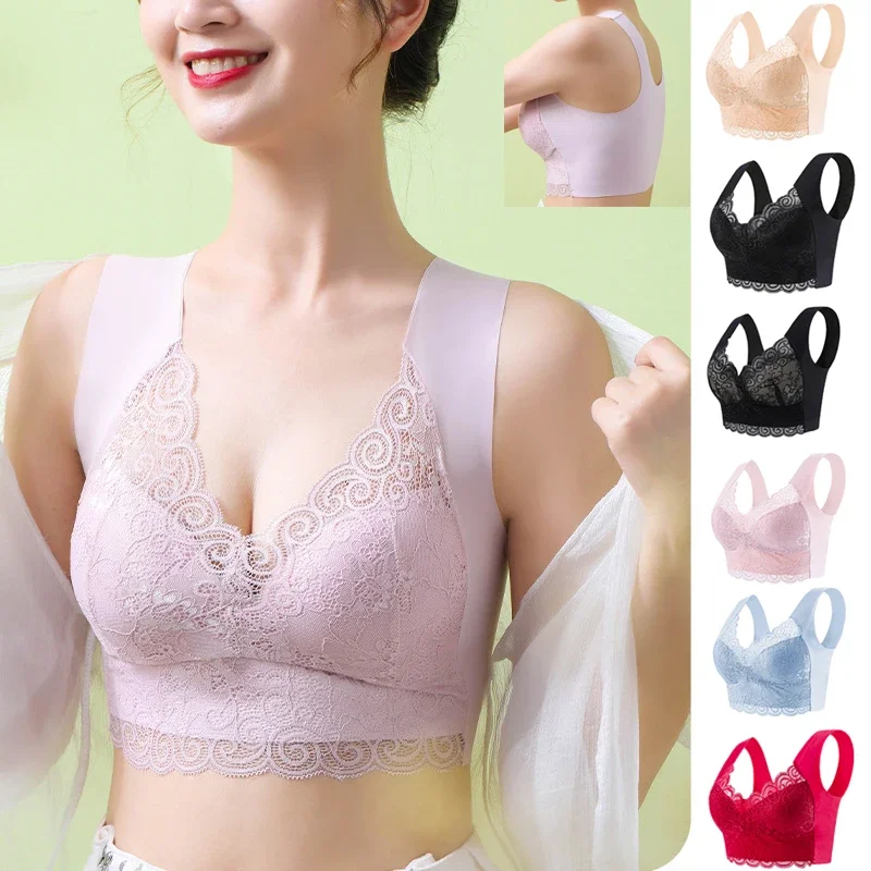 1pcs Ice Silk Seamless Lace Br - مراجعة Sleep Bra Bralette وسعره
