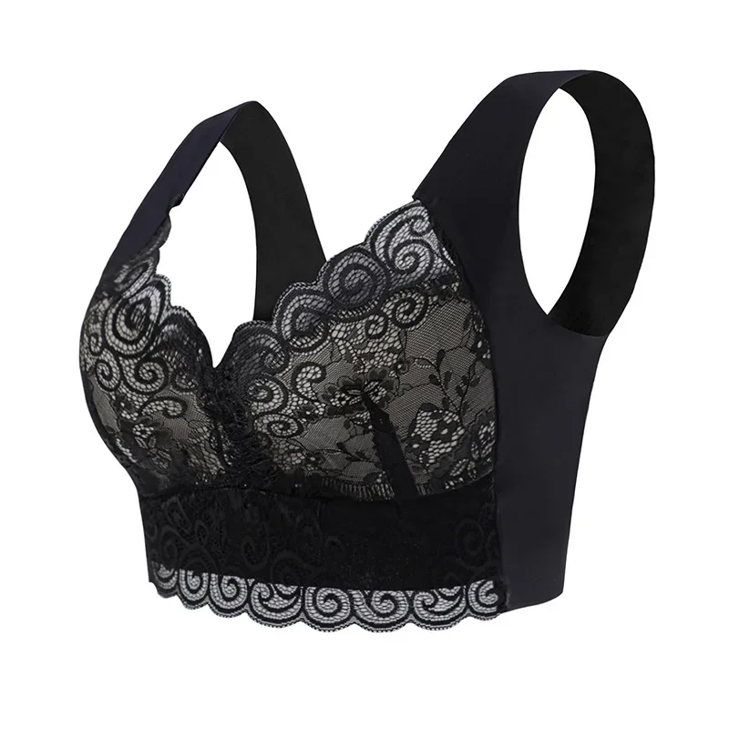 1pcs Ice Silk Seamless Lace Br - مراجعة Sleep Bra Bralette وسعره