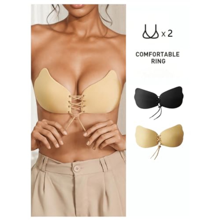 SHENHE Women's 2 Pack Front Cl - مراجعة Backless Bra Sticky وسعره