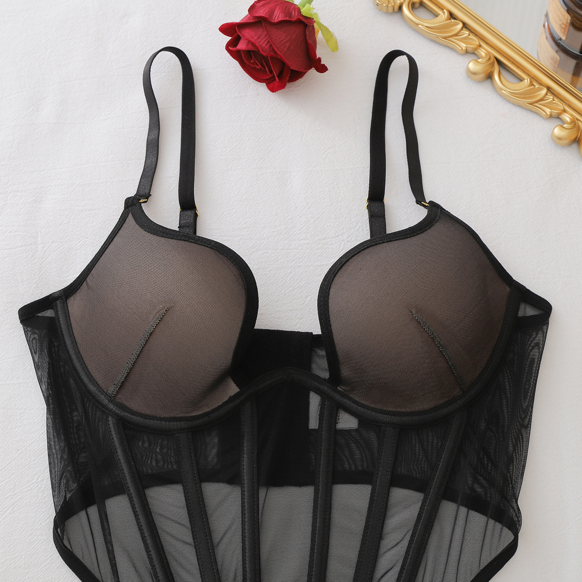 Mesh Erotic Set Women See Thro - مراجعة Sheer Mesh Bra وسعره