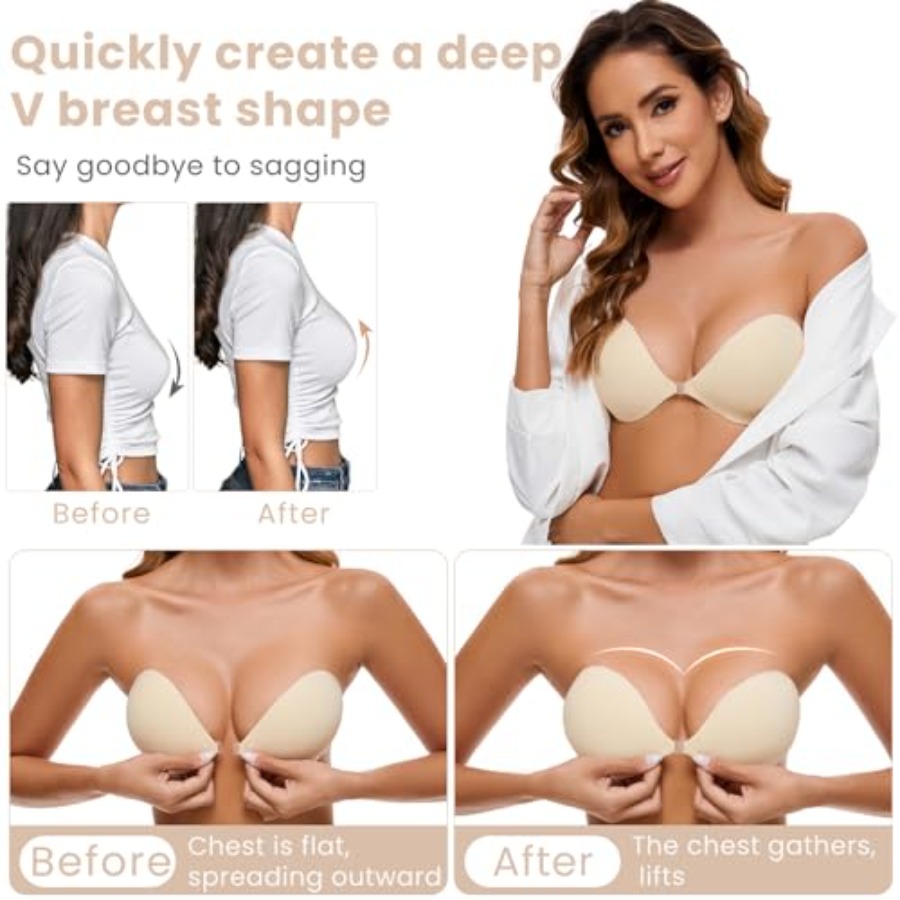 RELIRELIA Women's Sticky Self  - مراجعة Backless Bra Sticky وسعره