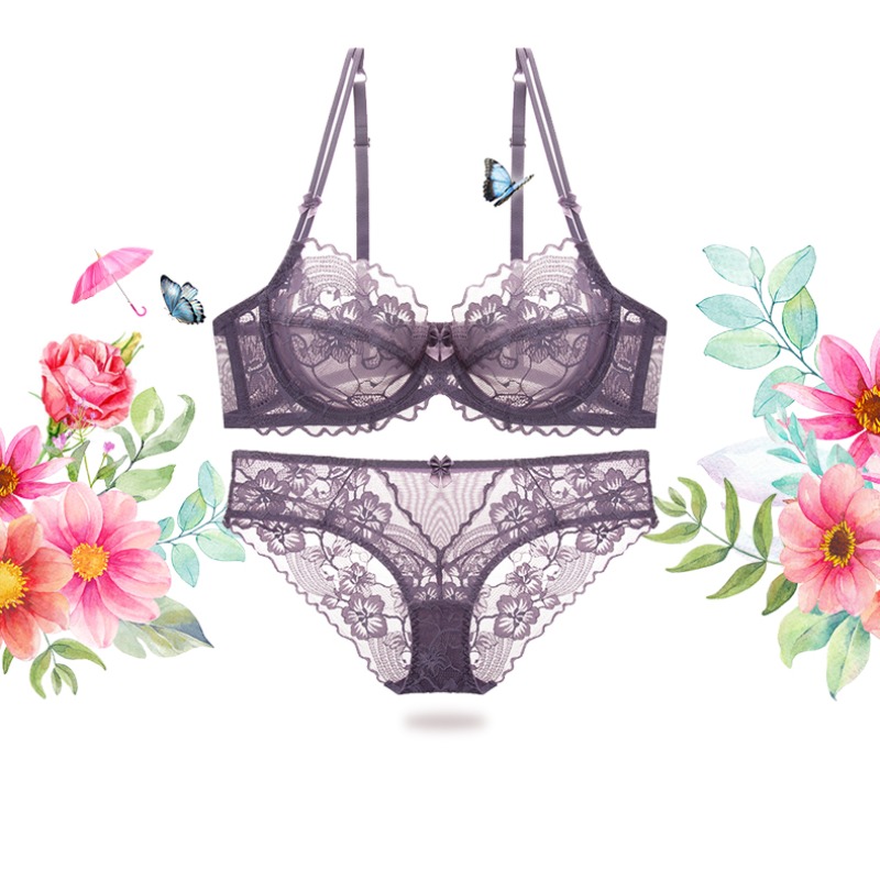 Delicate French Lace Bra Set,  - مراجعة Minimizer Bra Women وسعره